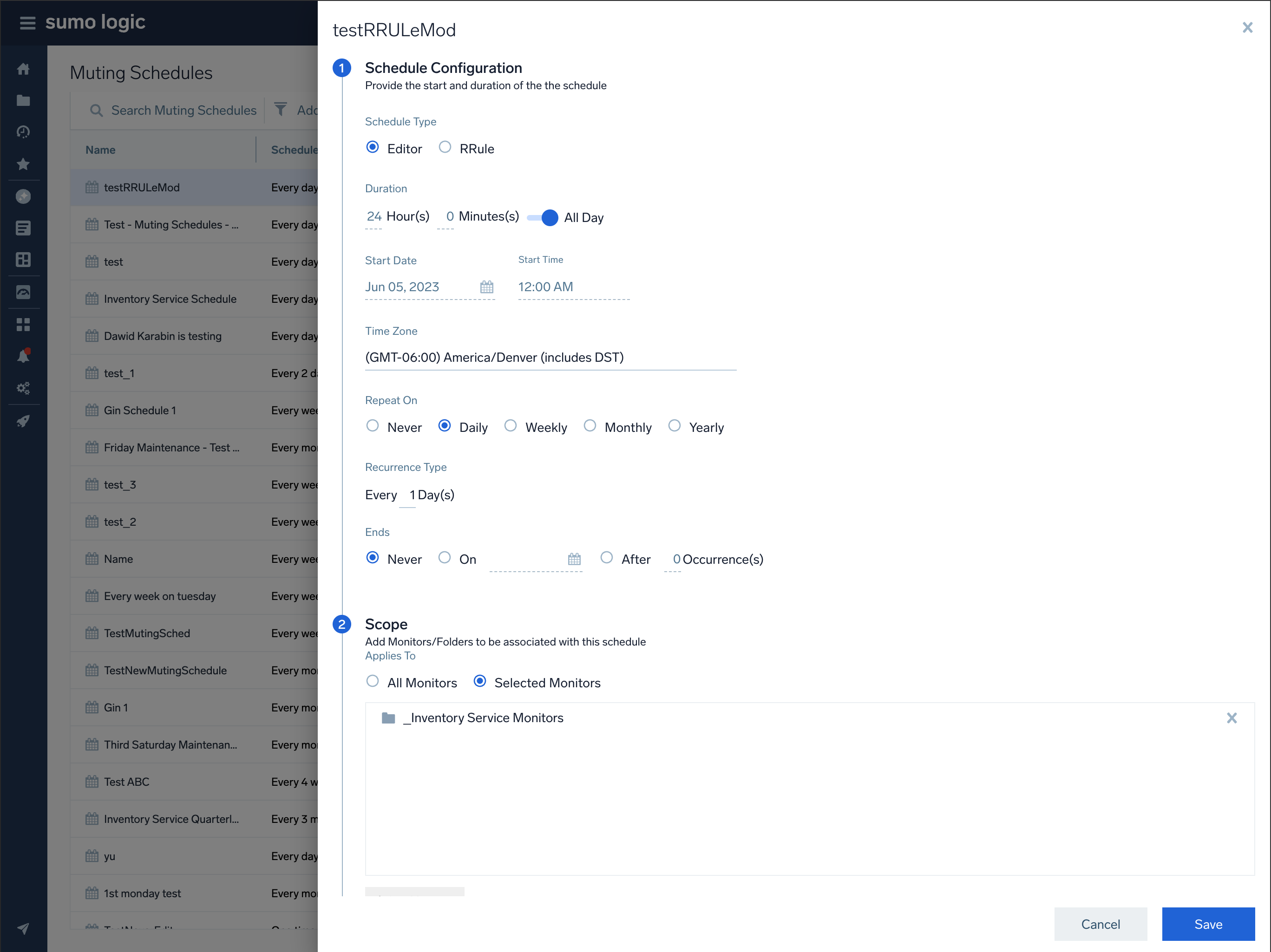 Final muting configuration interface